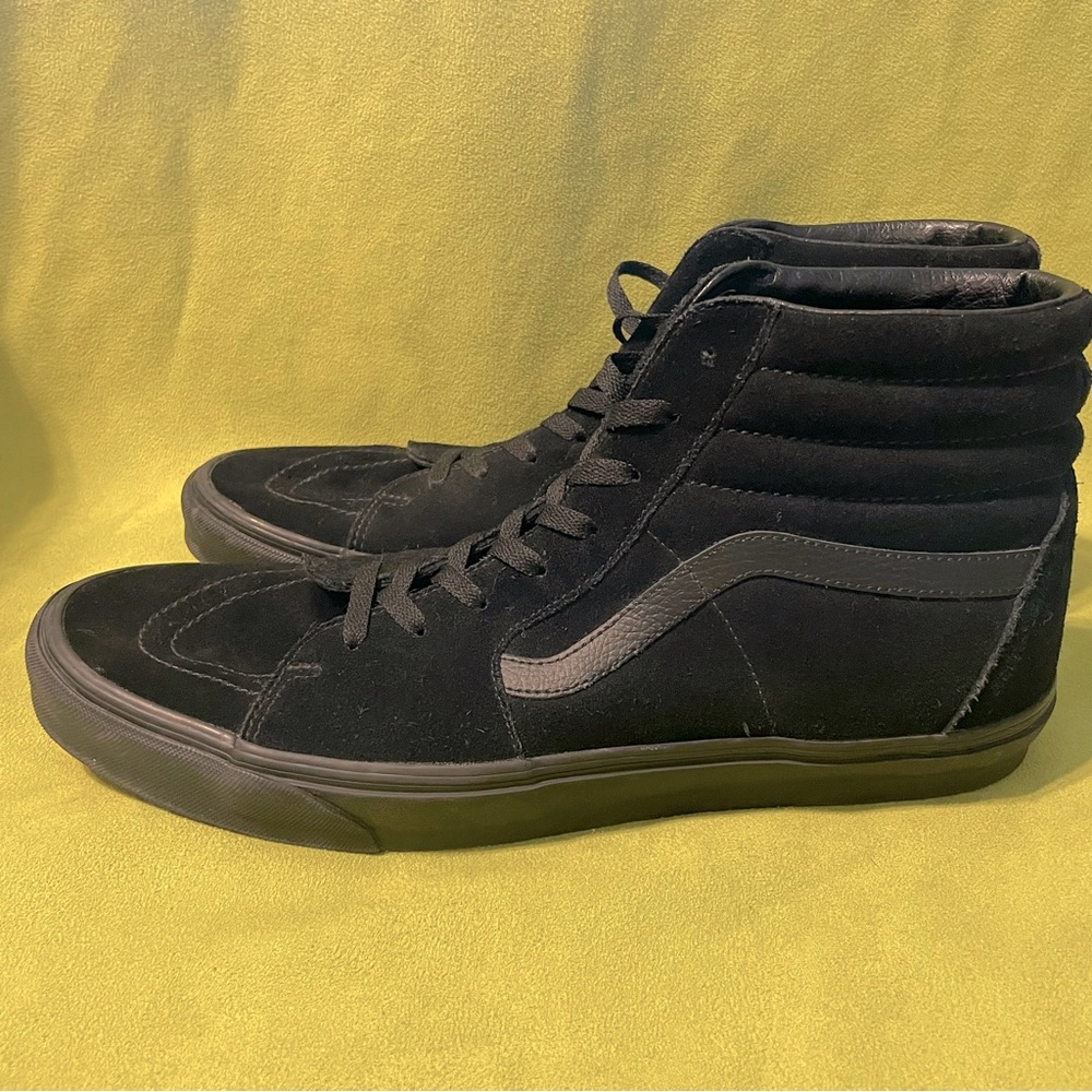 Vans Sk8-Hi Black Monochrome Skate Shoe Sneaker Hi Top Mens Size 15 Off The Wall